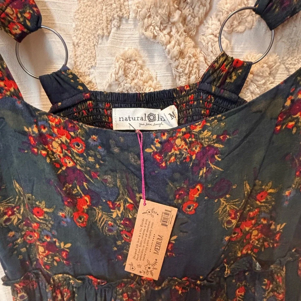 Natural Life Gabi Jumpsuit - Navy Red Feathers - Picture 5 of 6